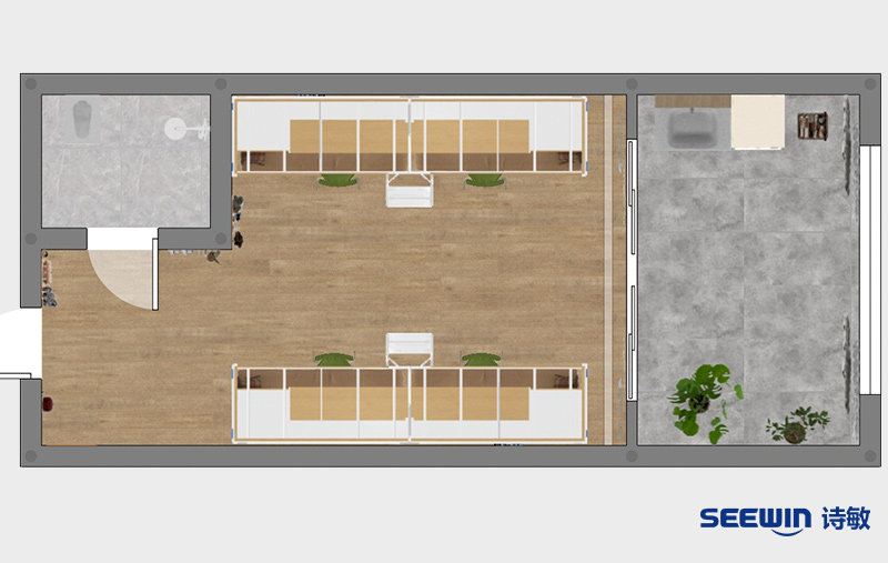 學(xué)校宿舍-海納上床下桌-爬梯款平面圖
